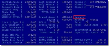 Advent eContracting Integration Screen Shot