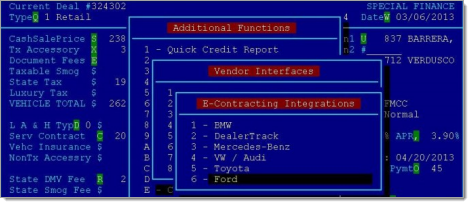 Advent eContracting Integration Screen Shot