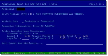 Advent eContracting Integration Screen Shot