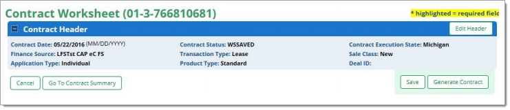 Advent eContracting Integration Screen Shot