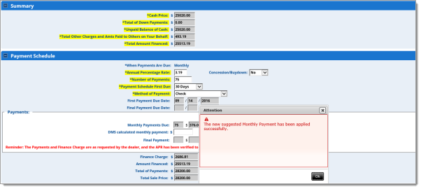 Advent eContracting Integration Screen Shot