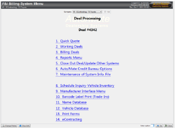 AutoMate eContracting Integration Screen Shot