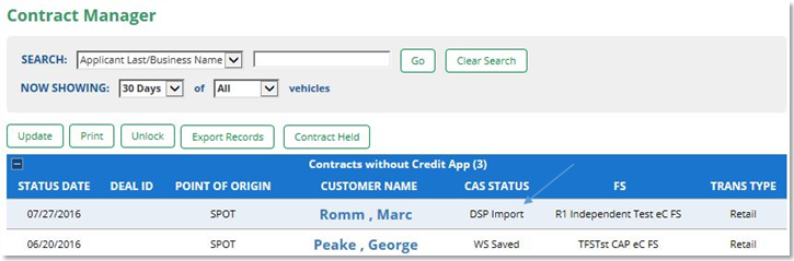 AutoMate eContracting Integration Screen Shot