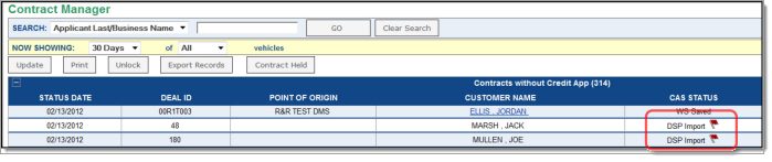 CDK eContracting Integration Screen Shot