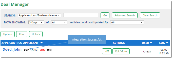  CRMSuite Integration Screen Shot