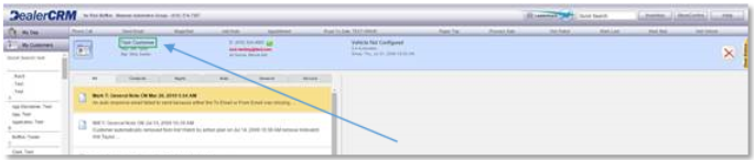 DealerCRM Integration Screen Shot