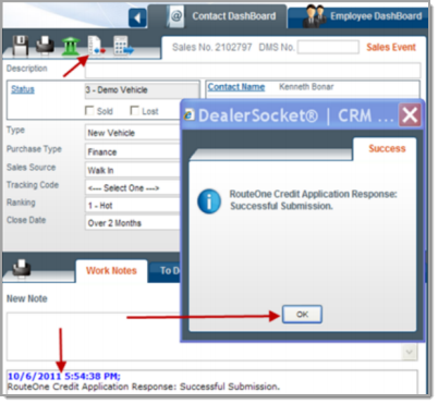 DealerSocket Integration Screen Shot