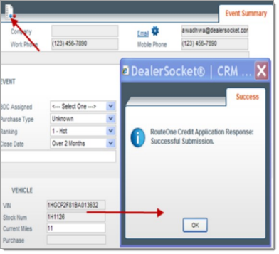DealerSocket Integration Screen Shot