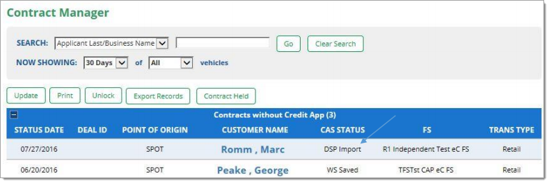 DealerTrack eContracting Integration Screen Shot