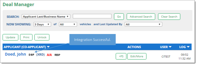 DealerUPS Integration Screen Shot