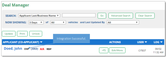 Dominion ACCESS Integration Screen Shot