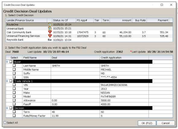 ERA ignite Reynolds & Reynolds Integration Screen Shot