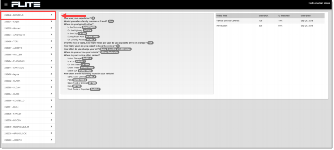 The Reports page with a box highlighting and arrow pointing to the link to an example deal.