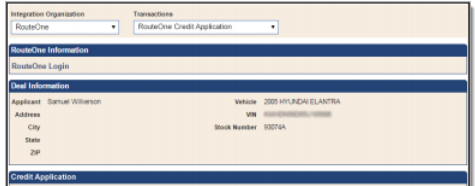 Flex F&I Integration Screen Shot