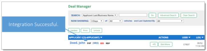 Frazer Integration Screen Shot
