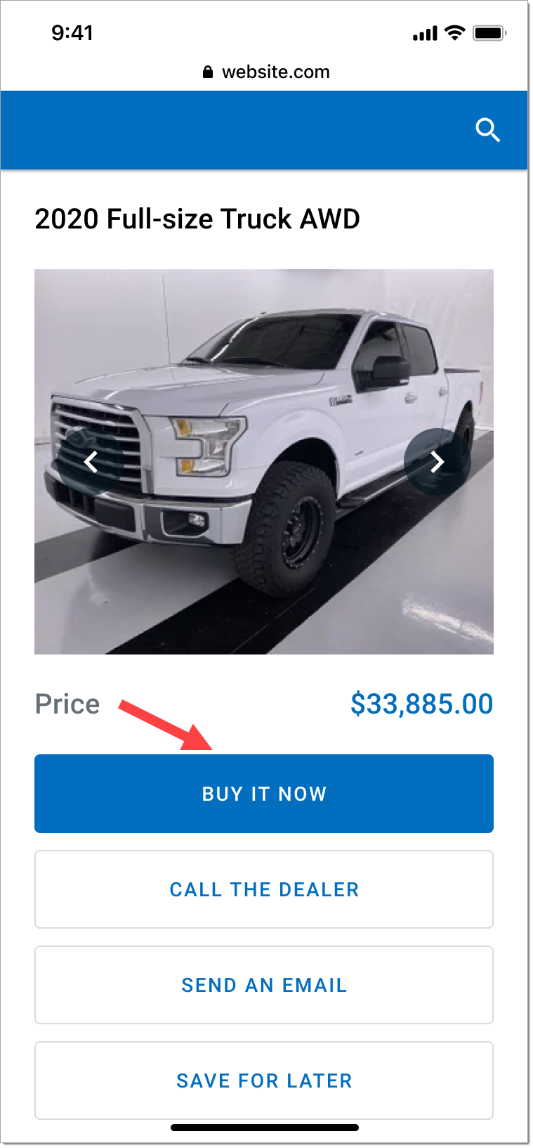 Arrow pointing to ‘Buy it now’ button. 