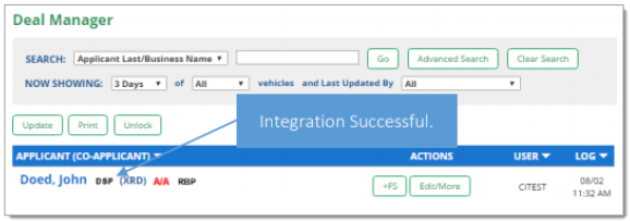 GALLID/AutoMan Integration Screen Shot