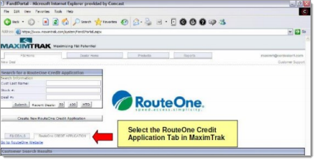 MaximTrak Integration Screen Shot