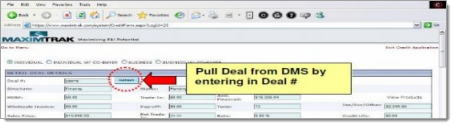 MaximTrak Integration Screen Shot