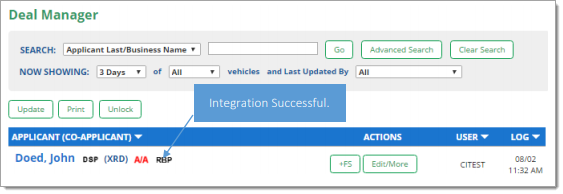 MenuVantage Integration Screen Shot