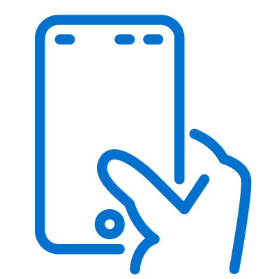 Drawing of a hand hold a phone