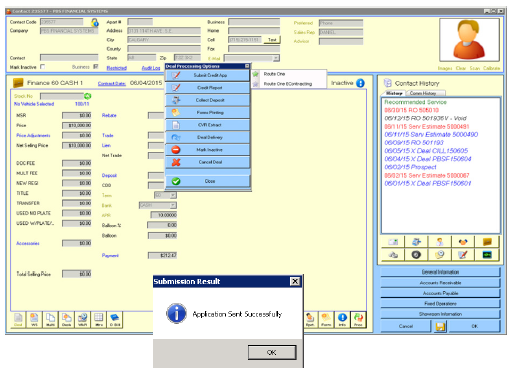 PBS Systems eContracting Integration Screen Shot