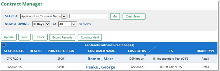 PBS Systems eContracting Integration Screen Shot