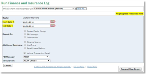 Reynolds & Reynolds ERA Integration Screen Shot