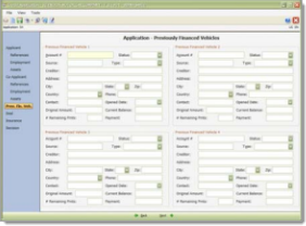 Reynolds & Reynolds New Credit Application Screen Shot
