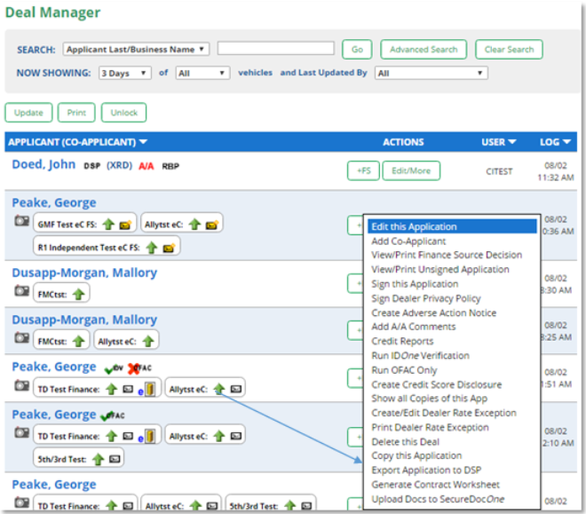 Reynolds & Reynolds POWER Integration Screen Shot