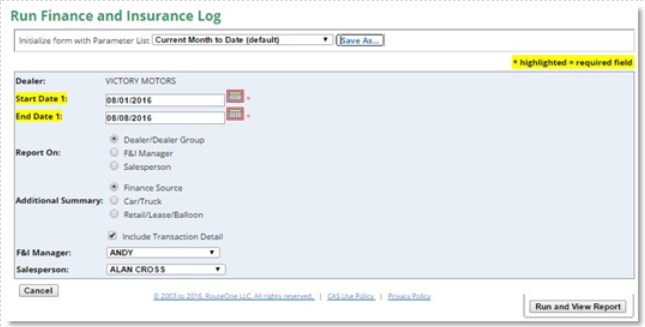 Reynolds & Reynolds POWER Integration Screen Shot