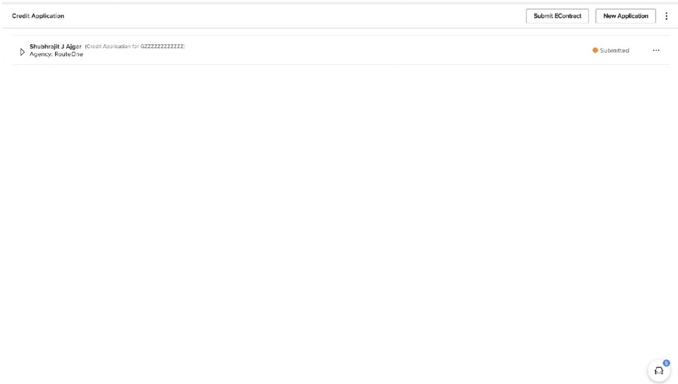 Tekion User Guide status of credit application after submitting