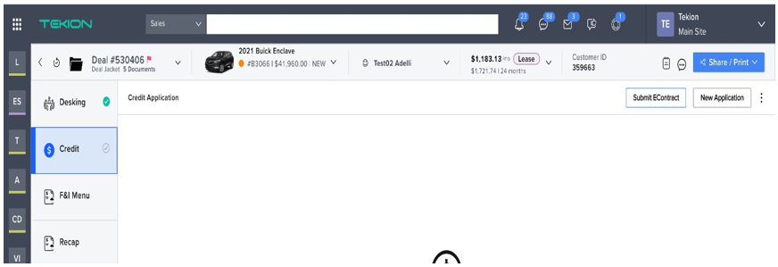 Tekion user submit eContract to RouteOne
