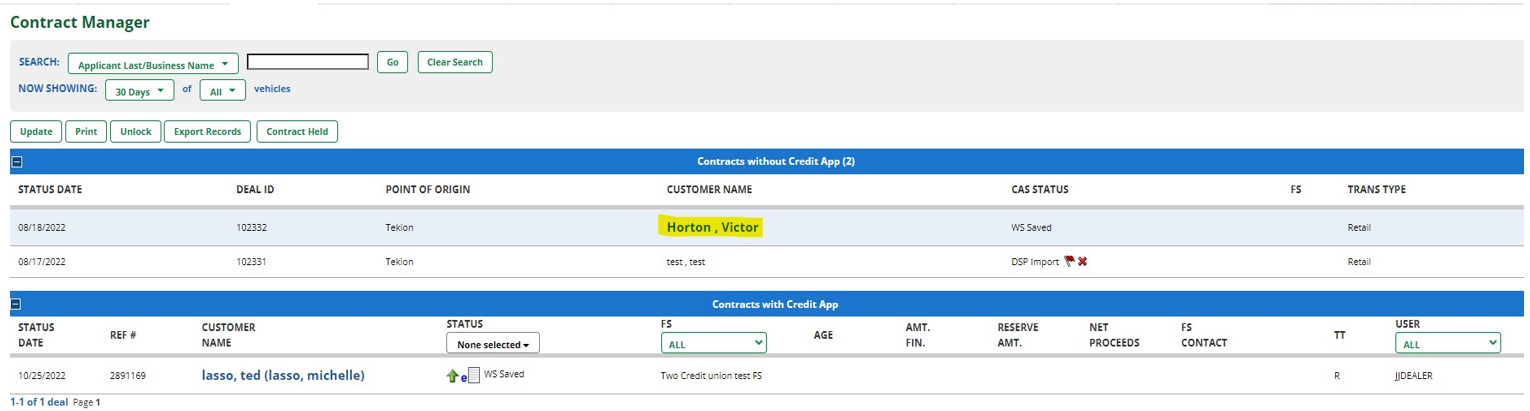 Tekion user generate contract worksheet