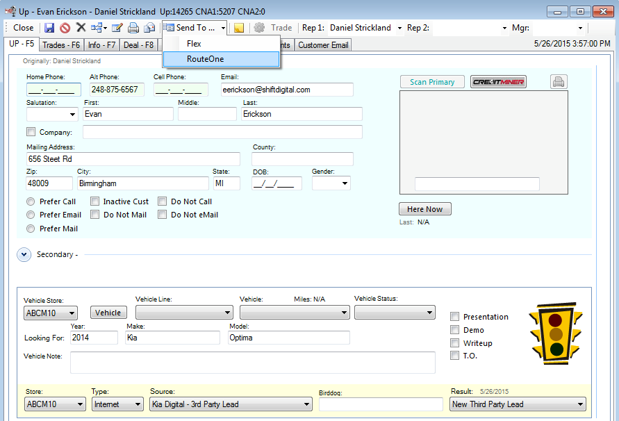 Traffic COP Integration Screen Shot