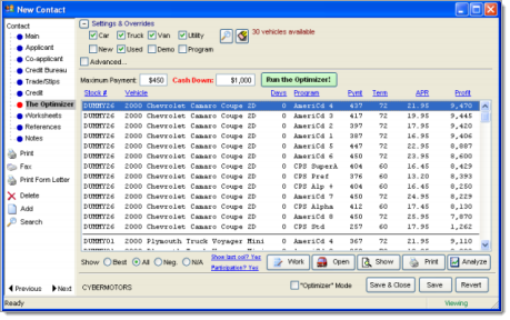 VirtualMotors Integration Integration Screen Shot