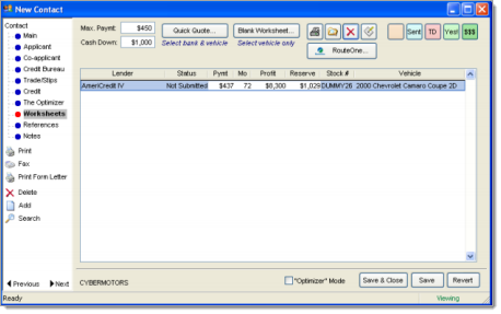 VirtualMotors Integration Integration Screen Shot