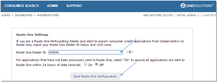 eLEND Integration Screen Shot