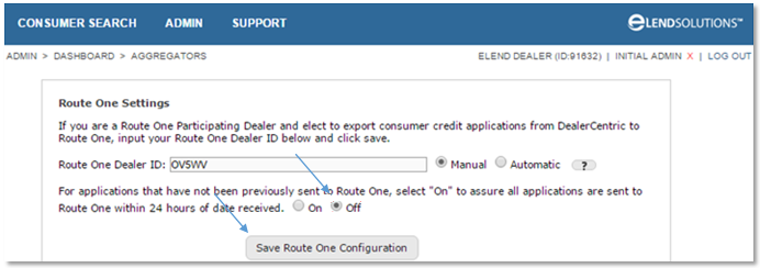 eLEND Integration Screen Shot